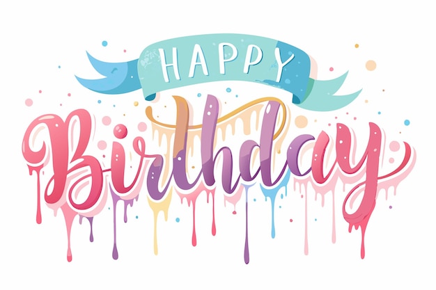 Vector happy birthday typography banner background design