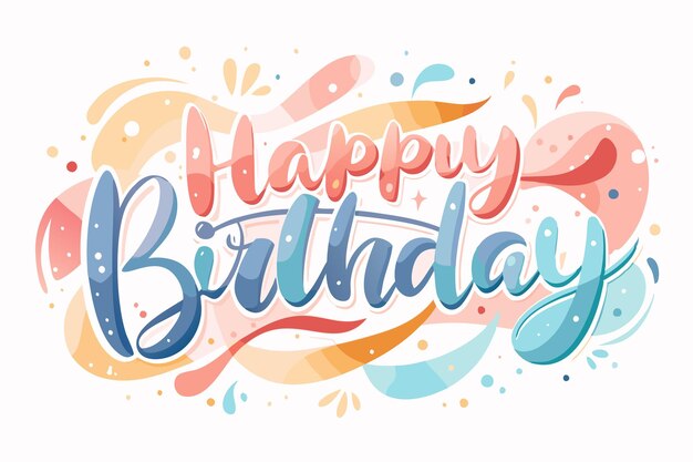 Vector happy birthday typography banner background design