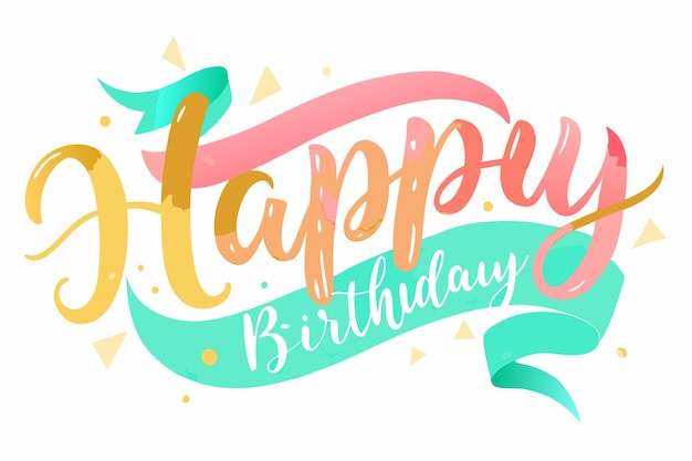 Vector happy birthday typography banner background design