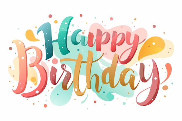 Vector happy birthday typography banner background design