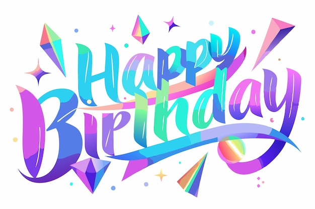 Vector happy birthday typography banner background design