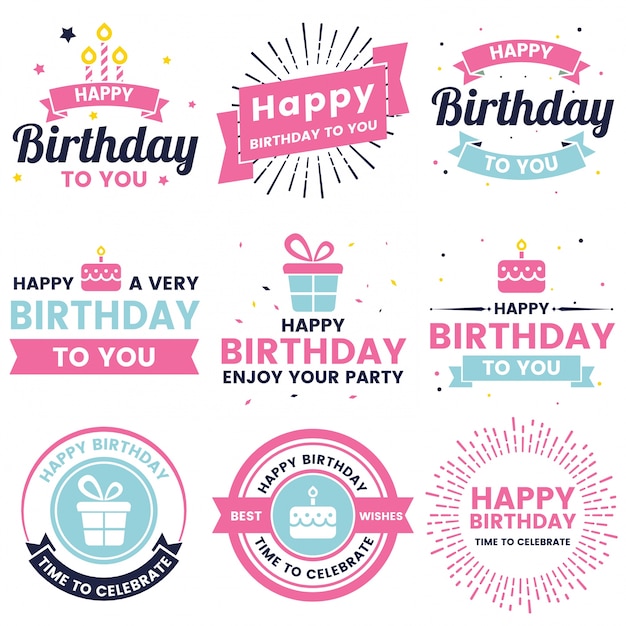 Vector happy birthday vector logo for banner