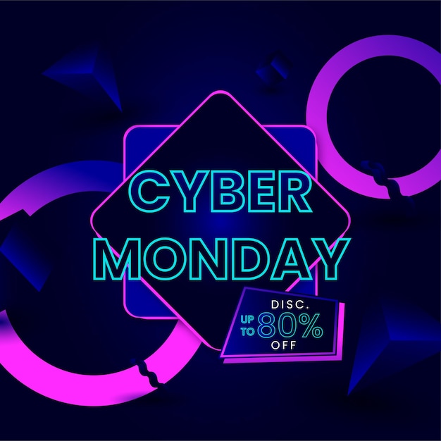 Vector happy cyber monday