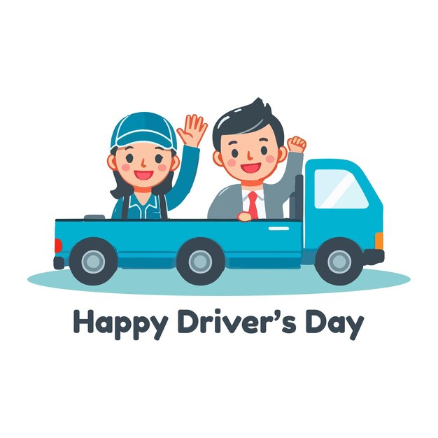 Vector happy drivers day greetings simple vector