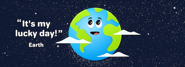 Vector happy earth day banner. environment protection day. world earth celebration. vector