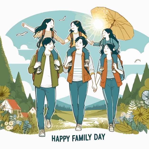 Vector happy family day background illustration concept