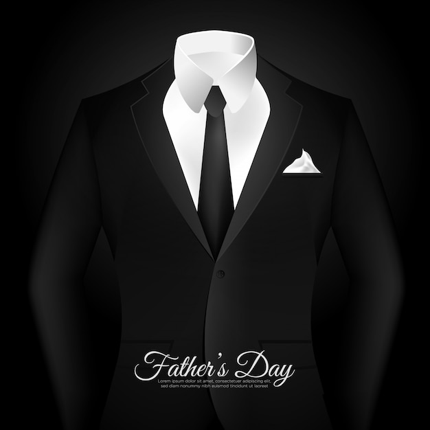 Happy Father's Day in a black suit background