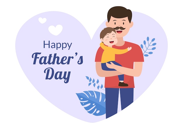 Happy Fathers Day Cartoon Illustration