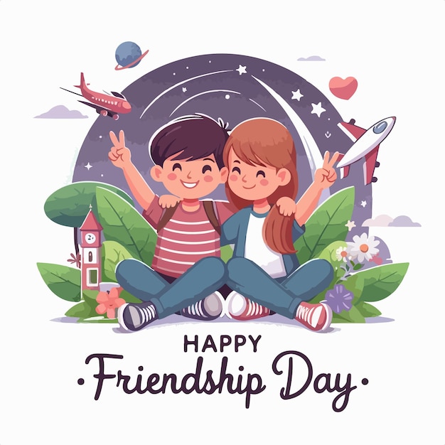 Happy Friendship Day vector image