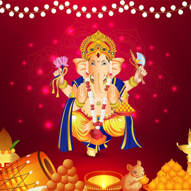 Happy ganesh chaturthi celebraation greeting card