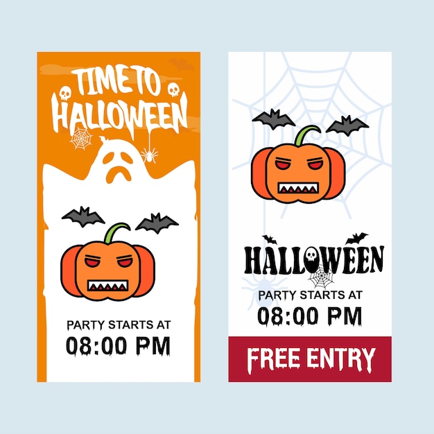 Happy Halloween invitation design with pumpkin vector