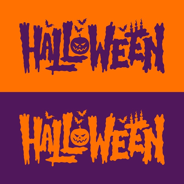 Happy Halloween Text Banner design vector