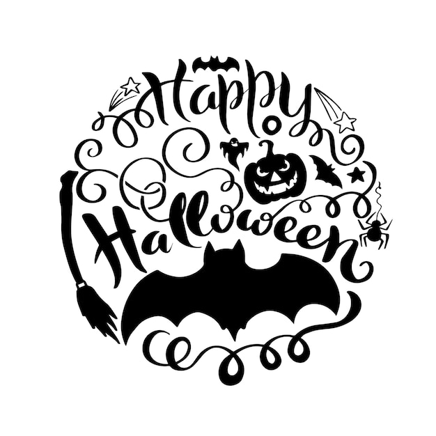 Happy Halloween vector lettering