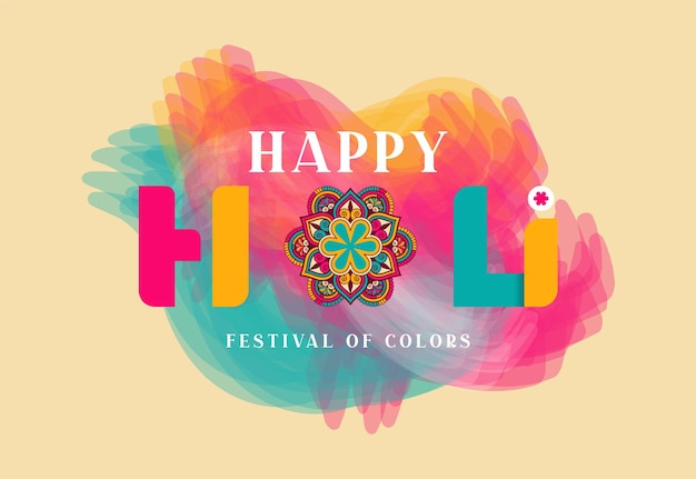 Vector happy holi festival of colors watercolor vector background