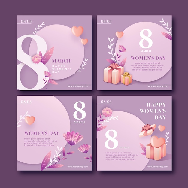 Happy International Womens Day Social Media Post Template Design