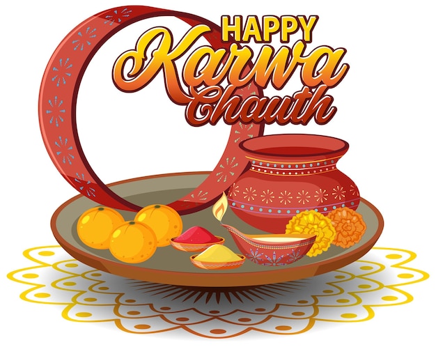 Happy Karwa Chauth text design