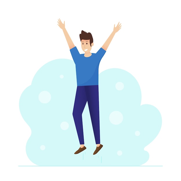 Happy man is jumping Vector illustration