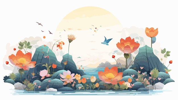 Vector happy midautumn festival greeting illustration