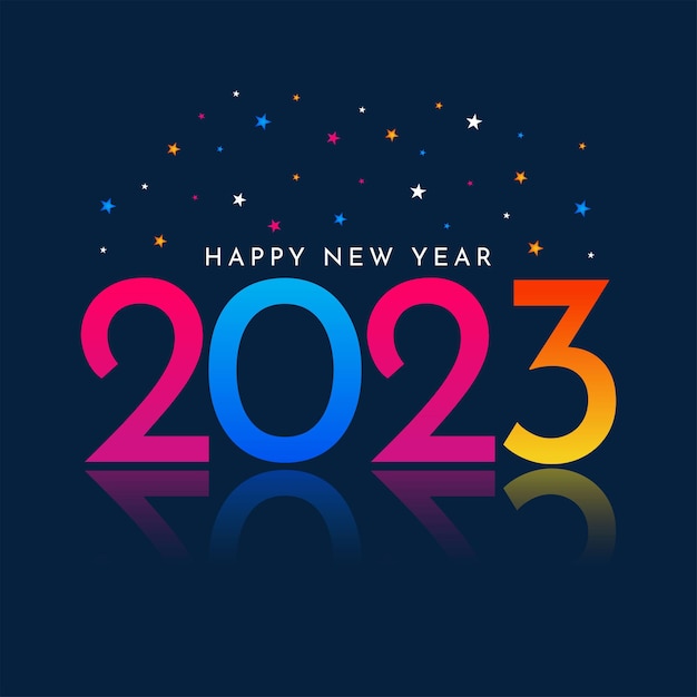 Happy New Year 2023 text design Vector illustration