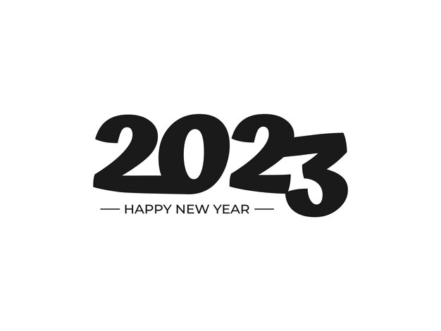 Happy new year 2023 text typography design cover of business diary for 2023 with wishes brochure