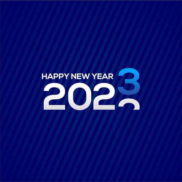 Happy New Year 2023 Typography Blue