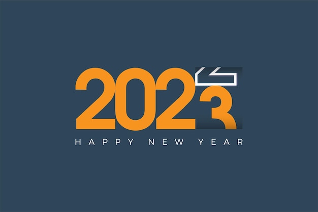 Happy new year 2023 with unique number illustration