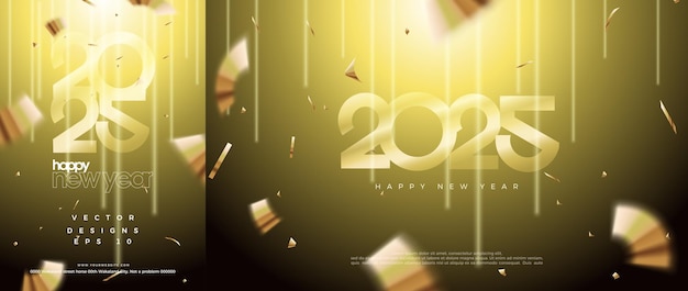 Vector happy new year background 2024 with glowing background illustration modern design for invitations posters greetings and celebrations