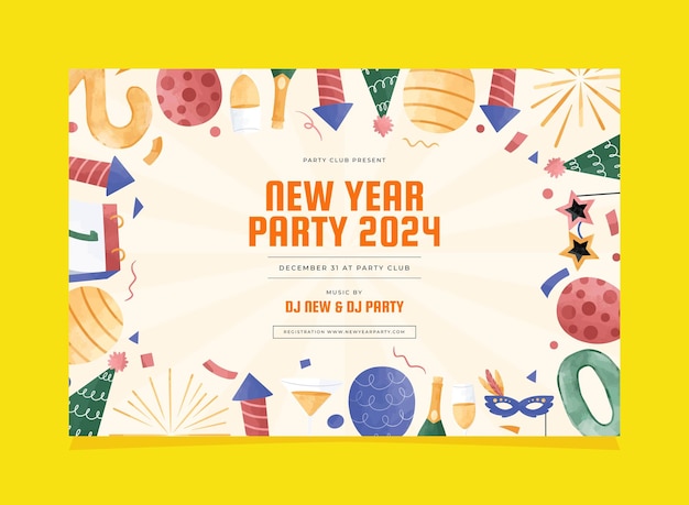 Vector happy new year invitation poster template