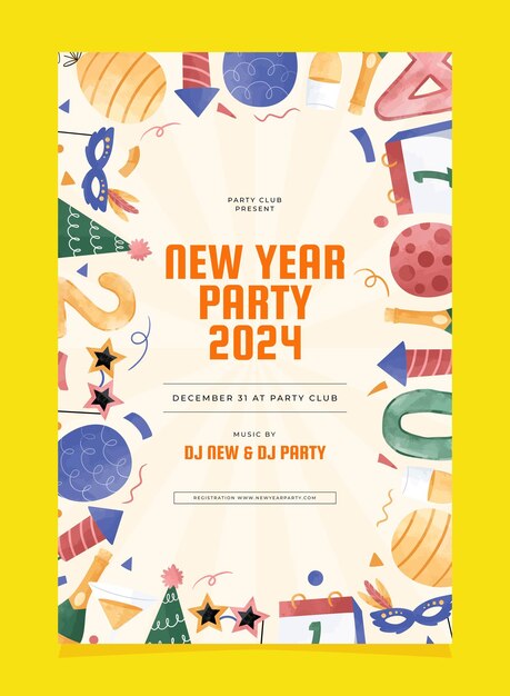 Vector happy new year invitation poster template