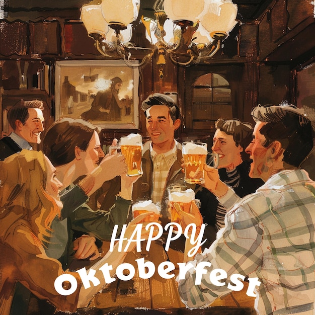 Vector happy oktoberfest beer festival bavarian tradition bavarian beer oktoberfest celebration oktobe