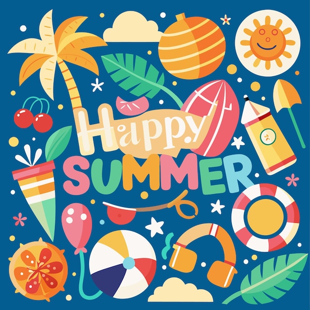 Vector happy summer illustration