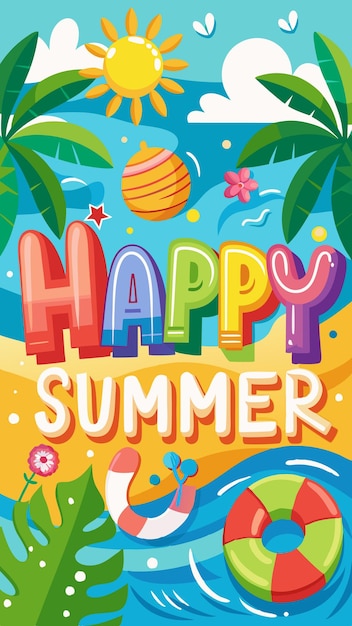 Vector happy summer illustration