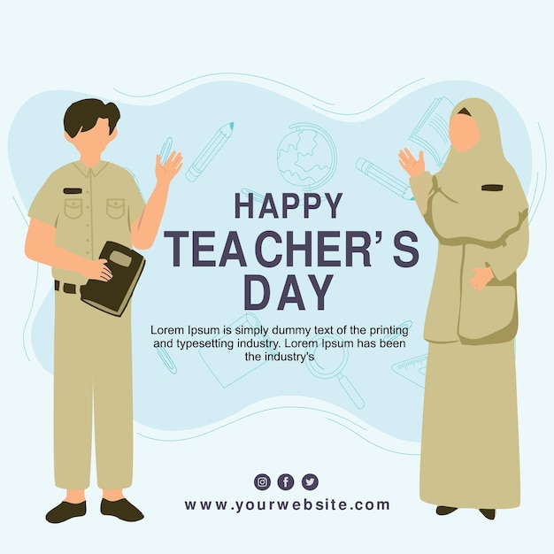 Happy teacher's day flyer