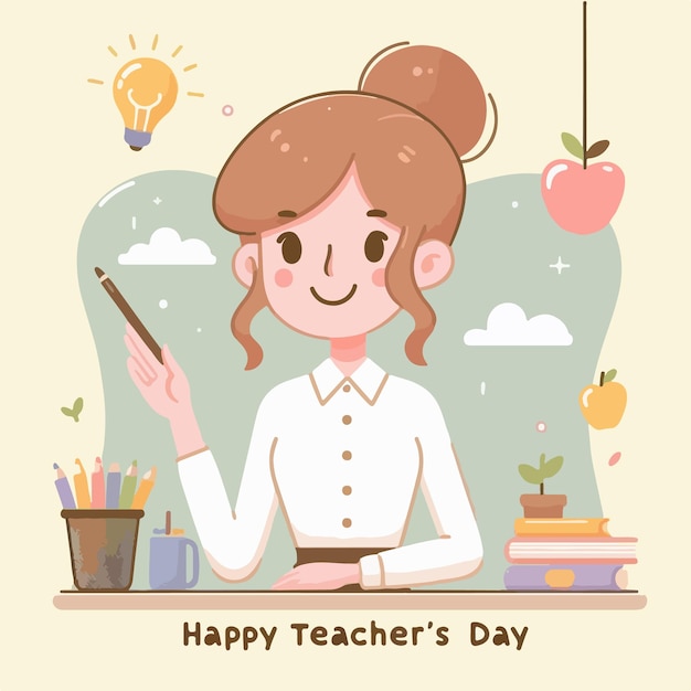 Vector happy teachers day celebration background vector illustration