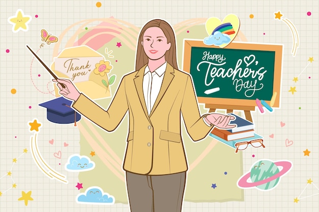 Vector happy teachers day congratulations