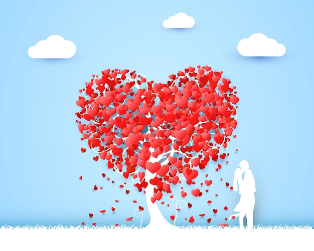 Happy Valentine's day heart tree love  background