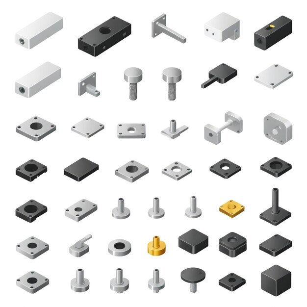 Vector hardware vector set white background isolated a high