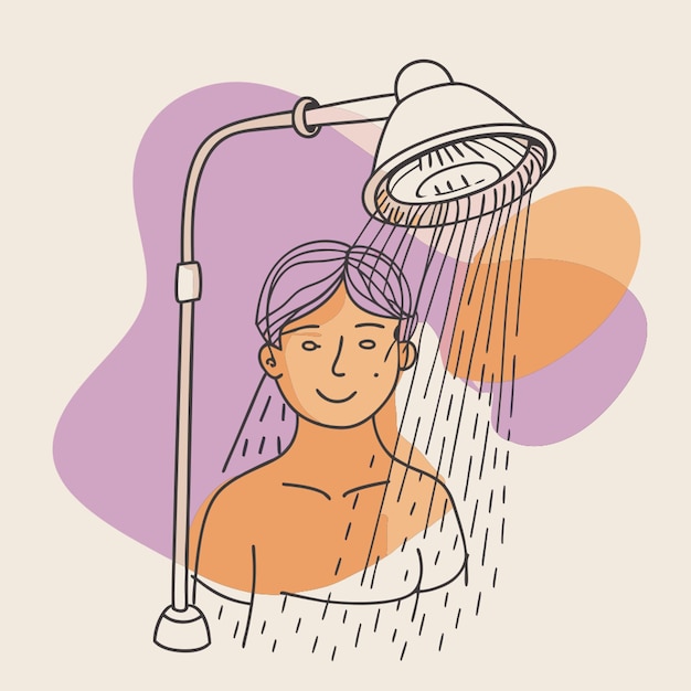 Vector have a shower vector illustration line circuit