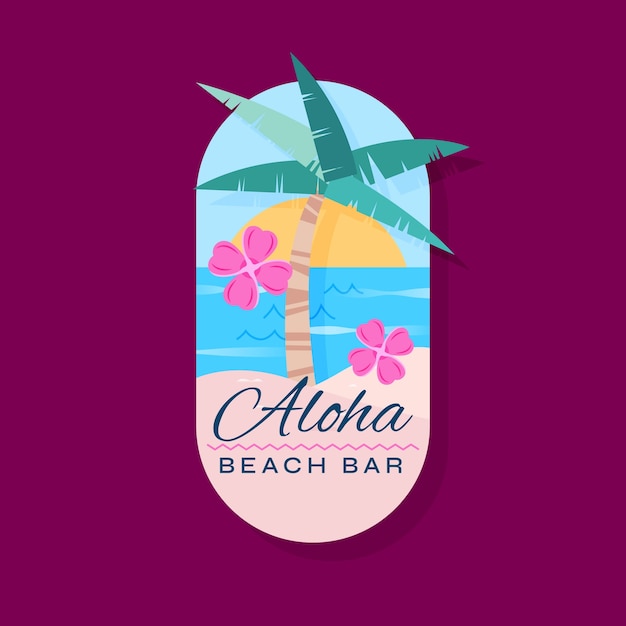 Hawaiian  bar logo design template