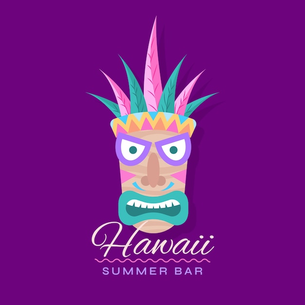 Hawaiian  bar logo design template