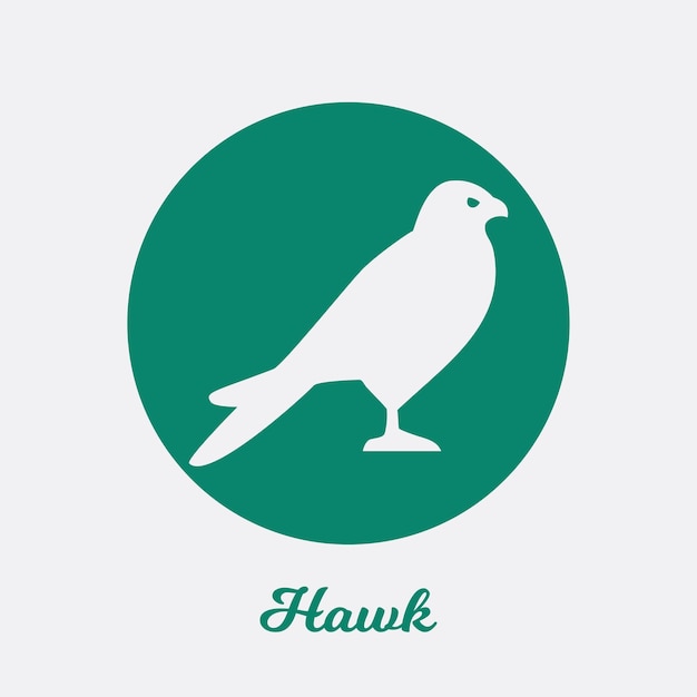 Hawk flat icon design, logo symbol element