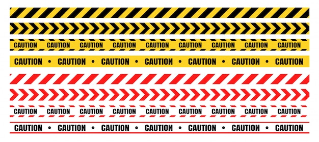 Hazardous warning tape sets 