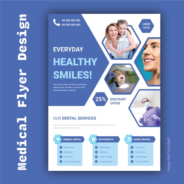 Vector healthcare medical and dental flyer poster