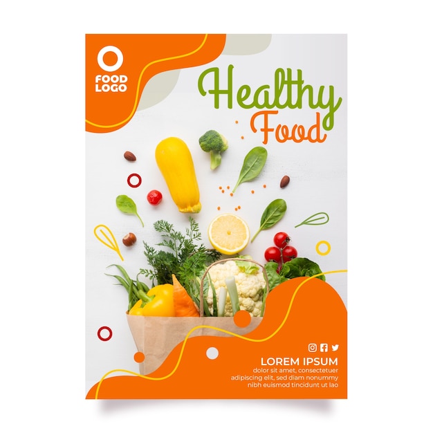 Healthy food menu template