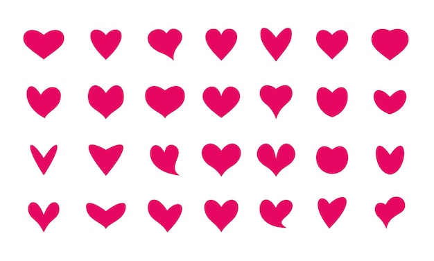 heart love shape collection vector