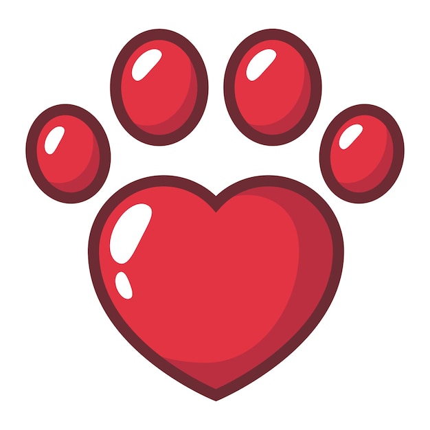 Heart Shaped Animal Paw Print