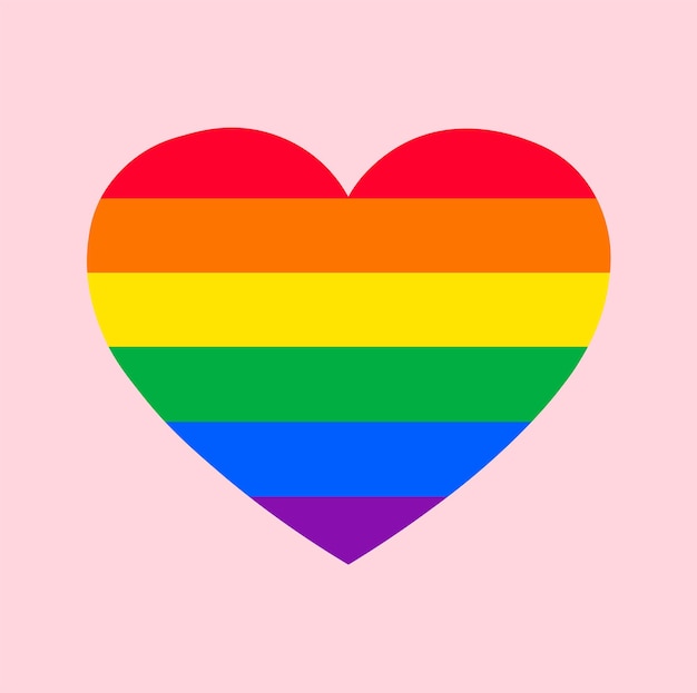 Vector a heart that has a rainbow heart on it lgbt