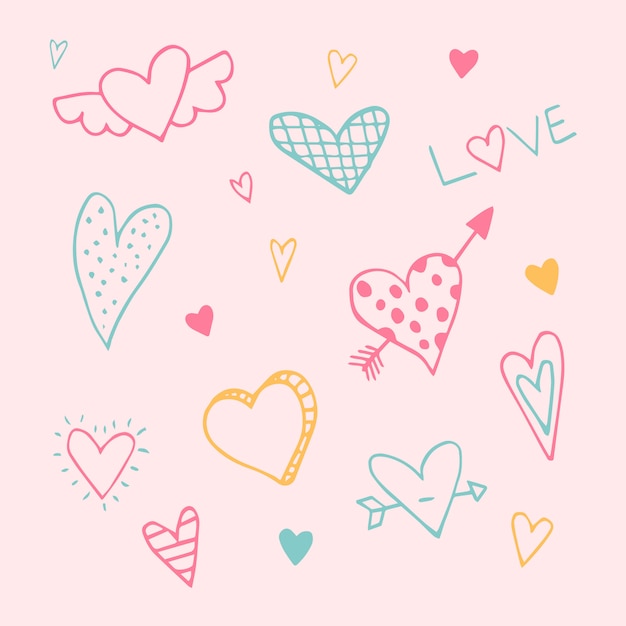 Vector hearts collection