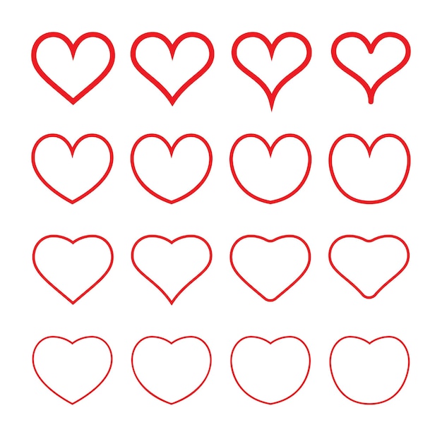 Hearts Icons Set St Valentines Day February Can be used for medicine or fitness