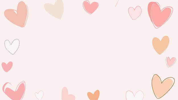 Vector hearts on a pink background